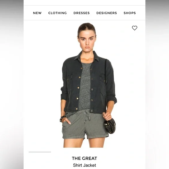 THE GREAT Women’s Shirt Jacket in Washed Black Sz 1 EUC - Picture 12 of 13